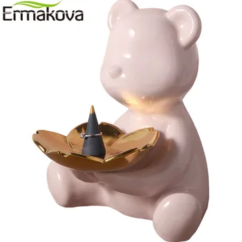 ERMAKOVA 3D Keramični Medved Figur Doma Dekoracijo Živali Kip Tipke Polica Sodobno Sobo Kiparstvo Namizni Dekor Kipi