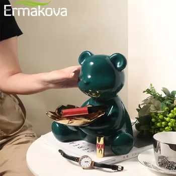 ERMAKOVA 3D Keramični Medved Figur Doma Dekoracijo Živali Kip Tipke Polica Sodobno Sobo Kiparstvo Namizni Dekor Kipi