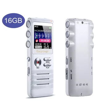 Escytegr 16GB Barvit Zaslon Glas Aktivira Diktafon 1536KBPS Snemanja, Digitalni Snemalnik zvoka Predvajalnik Glasbe MP3 Dictaphone