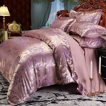 Evropski posteljnina nabor jacquardske luksuzni madeže posteljo nastavite postelja kritje pomlad stanja 4pcs/set Kraljica kralj rjuhe nastavite pokrov posteljo bedclothes