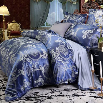 Evropski posteljnina nabor jacquardske luksuzni madeže posteljo nastavite postelja kritje pomlad stanja 4pcs/set Kraljica kralj rjuhe nastavite pokrov posteljo bedclothes