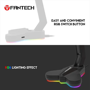 FANTECH AC3001S RGB izhod za Slušalke Stojala Anti-Slip in Znanja Je Oteževalne za Multi-Funkcijo Slušalke Stand(Črn)
