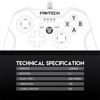 FANTECH GP11 Gamepad, USB Krmilnik za Igre za PC / PS3 / Igralec