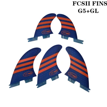 FCSII G5+GL Desko Modra/Rdeča barva Satja Plavuti tri-quad fin nastavite FCS 2 Fin Vroče Prodati FCS II Fin Quilhas