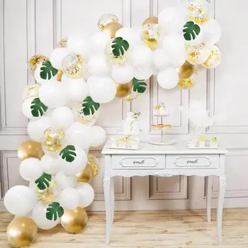FENGRISE Belo Zlato Latex Baloni svate Balon Verige Set za Rojstni dan Trebušaste Dekor BabyShower Baloons Zraka Kroglice Weding