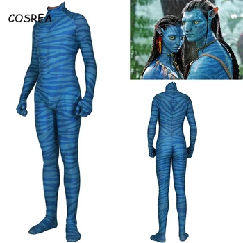 Film Avatar 2 Jake Sully Neytiri Cosplay Kostum Obleko Zentai Spandex Bodysuit Jumpsuits Halloween Kostum Za Odrasle Ženske, Moški, Otroci