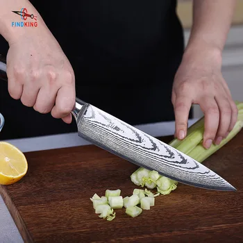 Findking Multi-Funkcijski Laserski Žile Rezilo 8 Inch Iz Nerjavečega Jekla Kuhar Nož Kuhinjski Nož Za Rezanje Nož