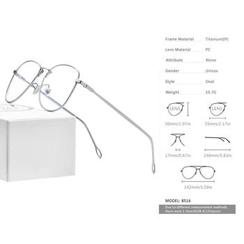 FONEX Čistega Titana Očala Okvir Ženske Letnik Big Kratkovidnost Optični Recept Oči Očala za Moške Novo Oversize Očala 8516