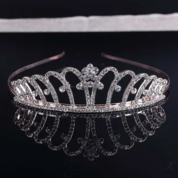 FORSEVEN Sije Crystal Princesa Diadem Dekleta Tiaras in Krone, de Noiva Headpieces Nevesta Poročni Lase, Nakit, Dodatki