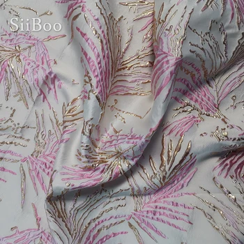 Francija slog roza modra reliefnim cvetličnim kovinski jacquardske brocade tkanine za obleko tkiva krpo tela tecidos stoffen SP5442