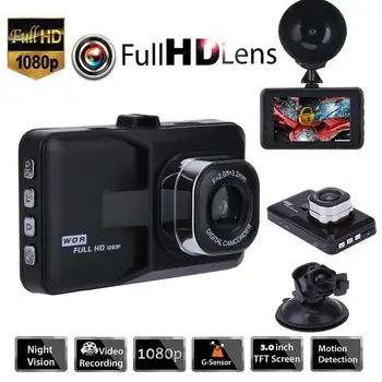Full HD 1080P Dash Cam 3 Avto Kamera Z Zaznavanje Gibanja, Nočno gledanje G Senzor Samodejno DVR