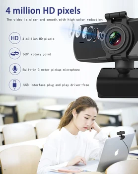 Full HD 2K Spletna kamera Vgrajen Mikrofon usb priključite Video spletne Kamere S zasebnosti zajema Računalniških perifernih naprav Web Cam Za Prenosni RAČUNALNIK