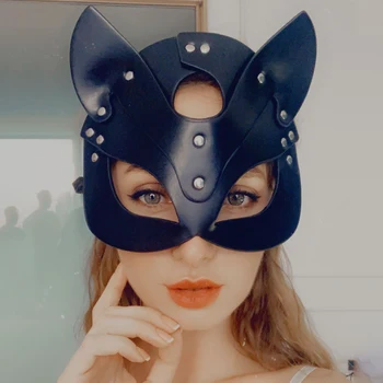 Fullyoung Nove Seksi Usnje Masko Bdsm Punk Fetiš Erotično Halloween Carnival Cosplay Catwoman Zajček Maske Maškarada Stranka Masko