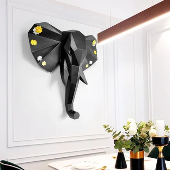 Geometrijske slon glavo dekoracijo sten steni visi v Dnevni sobi bar ozadju dekoracijo sten tri-dimenzionalni živali glavo