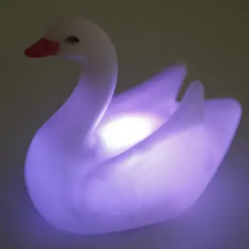 Gospodinjski LED Nočna Lučka Pisane Swan Oblikovan Flash Kristalno Lučka Za Spalnico Svetlobe Doma Dekor Luna Svetilke
