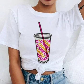 Grafični Tees Ženske Oblačila Charli D'Amelio Tiskanja 90. letih Kawaii Ženski Tshirt Poletnih O-vratu Hipster Smešne majice Camisetas Mujer