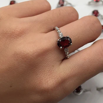 Granat nastavljiv prstan naravnih klasičnih ustvarjalne ženske priljubljena preprost velikodušno bijoux de luxe biżuteria damska nakit anillos