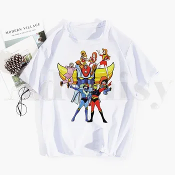 Grandizer Japonska Robot Anime Goldorak Goldrake Tshirt Hip Hop Dekle Tiskanje Vrh Tees Harajuku Tshirts Moški Modni Poletne majice