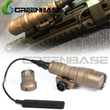 Greenbase SF M300 Taktično LED Luči M300B Mini Scout Svetlobe Stalno / Kratkotrajno 2 Načini 400 Lumnov Bele Svetlobe, Izhod 20 mm Železnici