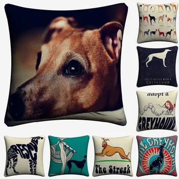 Greyhound Pes Preprosto Risanka Umetnine, Dekorativne Blazine, Prevleke Za Kavč Doma Dekor Perilo Blazine Primeru 45x45cm Vrgel Blazino Primerih