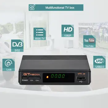 Gtmedia V7S 1080P Digitalni Sprejemnik DVB-S2 Satelitski Sprejemnik Tv Sprejemnik HD1008P Dekoder Biss VU PVR WiFi Youtube spletnih videoposnetkov TV