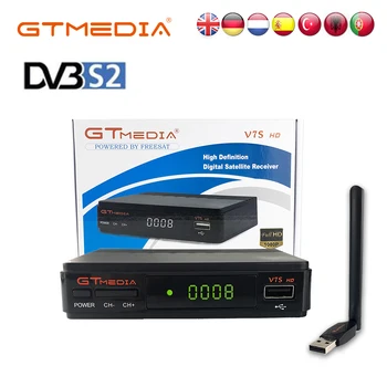 GTMedia V7S HD Satelitski Sprejemnik DVB-S2 V7S Full HD 1080P+USB WIFI Nadgradnjo Freesat V7 Receptor podporo Španija FR UK Sat TV Box