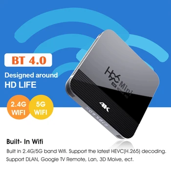 H96 Mini H8 Android 9.0 2G 16G Smart TV Box RK3228A 2.4 G/5 G Dvojno WIFI BT4.0 4K HD Set Top Box Google, Youtube, Smart Media Player