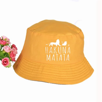Hakuna Matata Tiskanja Vedro Klobuki Poleti pop harajuku Ženske Moški ribič klobuk na Prostem dežnik kapa klobuk ribolov
