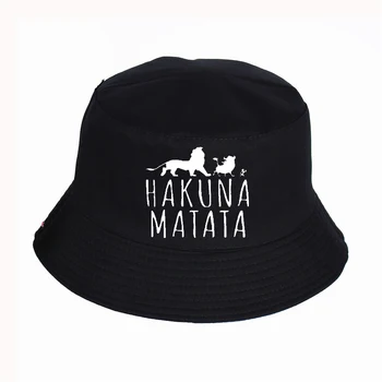 Hakuna Matata Tiskanja Vedro Klobuki Poleti pop harajuku Ženske Moški ribič klobuk na Prostem dežnik kapa klobuk ribolov