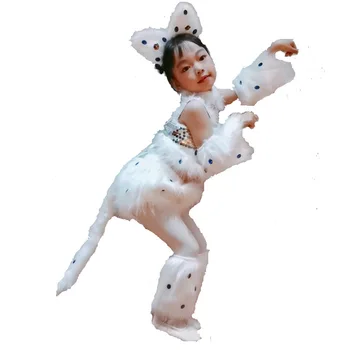 Halloween Carnival Party Fancy Otroci, Dekleta, Cosplay Kostumi Živali Mehko Kitty Cat Oblačila Sklop Fazi Obrabe Plesne Obleke za Dekle