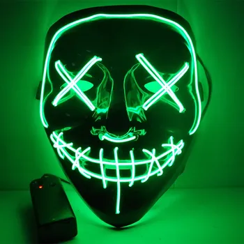 Halloween LED Masko, sveti Stranka Maskami Purge volilno Leto Festival Cosplay Stranka Maske Dve barvni Šivi, ki se Sveti V temi