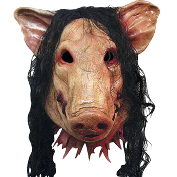 Halloween Scary Maske Novost Prašiča Glavo z Grozo Maske za Lase Caveira Cosplay Kostum Realne Latex Festival Dobave Masko