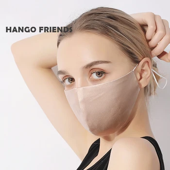 Hango Mulberry Svile Masko s Filtrom Žep Zaščitne Maske za enkratno uporabo Stroj Tkanine Masko Ženske Krpo Masko Natisnjeni Usta Kape
