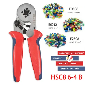 Hcs8 6-4A+100 kozarcev priključki za cevi tip igle tip terminala 0.25-6mm2 robljenjem crimp klešče self-prilagajanje komplet orodij