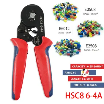 Hcs8 6-4A+100 kozarcev priključki za cevi tip igle tip terminala 0.25-6mm2 robljenjem crimp klešče self-prilagajanje komplet orodij