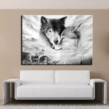 HD Natisnjeni 1 Kos Platno Umetnosti volk Slikarstvo Stenske Slike za dnevno Sobo Uokvirjena Wall Art doma decoF2601