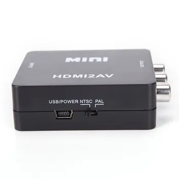 HDMI ZA AV Scaler Adapter HD Video Kompozitni Pretvornik Polje HDMI na RCA AV/CVSB L/R 1080P Video Mini HDMI2AV Podpira NTSC PAL