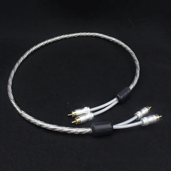 Hi-fi silver plated dvojni filter obroč vročina zvočni signal kabel Skladu RCA vtič Avdio Kabel