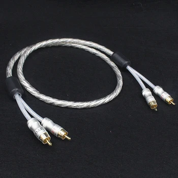 Hi-fi silver plated dvojni filter obroč vročina zvočni signal kabel Skladu RCA vtič Avdio Kabel