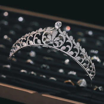 HIMSTORY Luksuzni Evropske Kraljeve Headdress Krono AAA CZ Crystal Princesa Lepotno tekmovanje Posla Poroka Poročni Dodatki za Lase