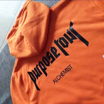 Hip Hop Moška Majica osebje Tiskanja Hoodie Dolg Rokav Black Moške Oranžna Ulične Sweatshirts 2020 Prevelik Človek Hooded Osebje