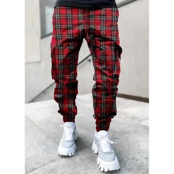 Hip hop tiskanje hlače, moške hlače modni ulične sweatpants za moške joggers High street Svoboden tovora hlače moški
