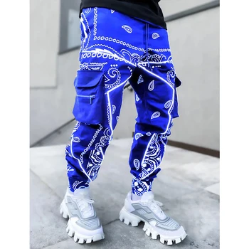Hip hop tiskanje hlače, moške hlače modni ulične sweatpants za moške joggers High street Svoboden tovora hlače moški