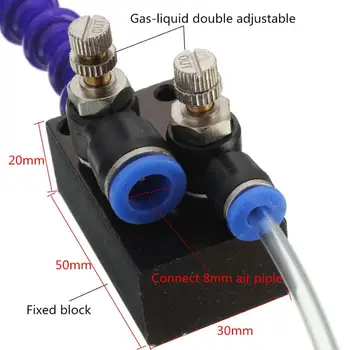 Hlajenje škropilnica Megle Hladilne tekočine Mazanje Spray Sistem z Dvojno Dušilke 8 mm Zrak Cevi za Rezanje Kovin Graviranje Hlajenje