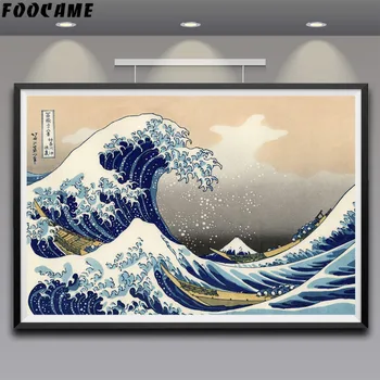 Hokusai Zvezdnato Noč Vincent Van Gogh Je Velik Val Off KanagawaPosters Umetnosti Dnevna Soba Svile Tiskanja Dekor Sliko Stensko Slikarstvo