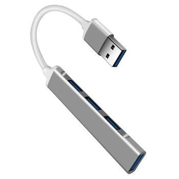 Home Office Mini USB 3.0 Splitter Univerzalno Napajanje Aluminijevih Zlitin Visoke Hitrosti Tipa c HUB Extender 4 Vrata Kabel Organizator