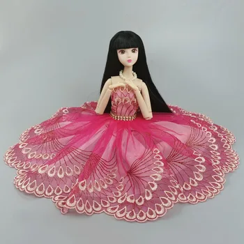 Hot Pink Pero Balet Obleko Za Barbie Lutka Oblek Lutka Pribor Srčkan Ples Kostum 3-layer Krilo Obleke 1/6 Igrača