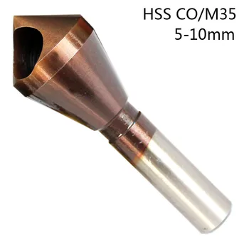 HSS-CO/M35 Grezilo za Raziglevanje Drill Bit 5-10 MM Kovinski Konus iz Nerjavečega Jekla za Kronske Žage Rezalnik Chamfering Moč, Vaje za Orodje