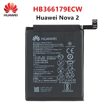 Hua Wei Originalni HB366179ECW 2950mAh Baterija Za Huawei Nova 2 Nova2 CAZ-TL00 CAZ-AL10 Zamenjava Baterij