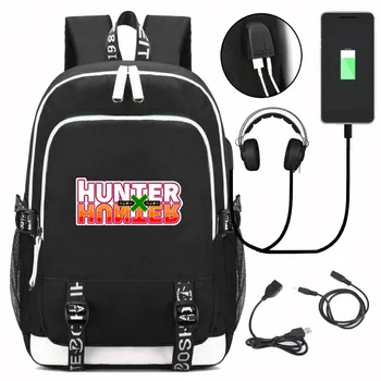 Hunter X Hunter Oxford USB Polnjenje Anime Nahrbtnik Učenci Šolske Torbe Za College Šport na Prostem Dnevno Potovanje Bagpack